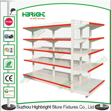 Store Shelf Wire Mesh Back Panel Supermarket Gondola Shelving